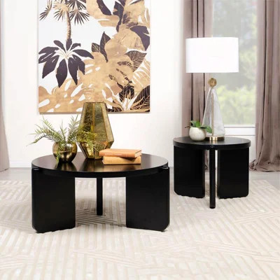 Round Solid Wood Coffee Table, Dark Brown, Sturdy and Stylish for Modern Living Rooms | Wayfair North America