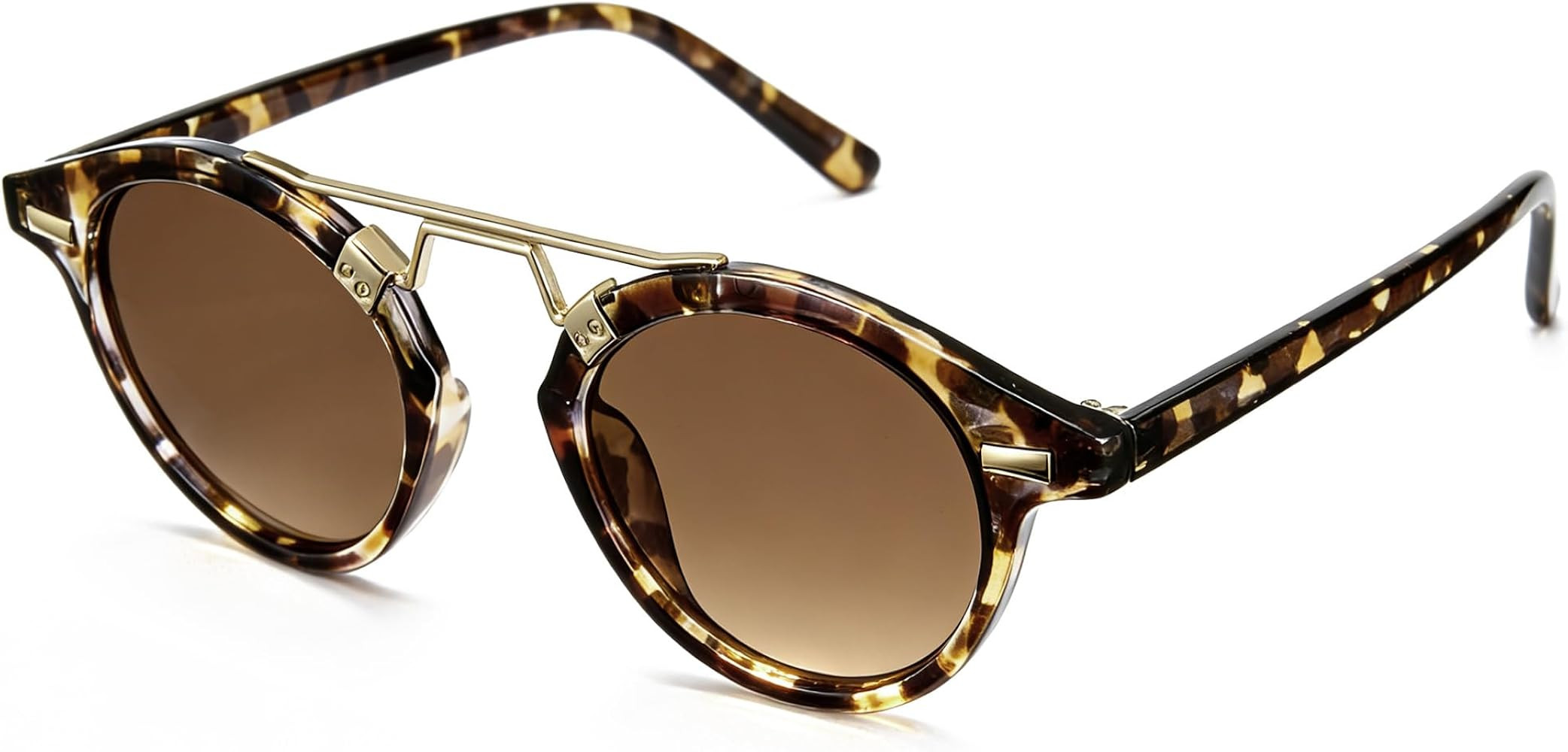 Cyxus Retro Round Sunglasses for Women Men Trendy Shades UV Protection for Vacation Travel 1364 | Amazon (US)