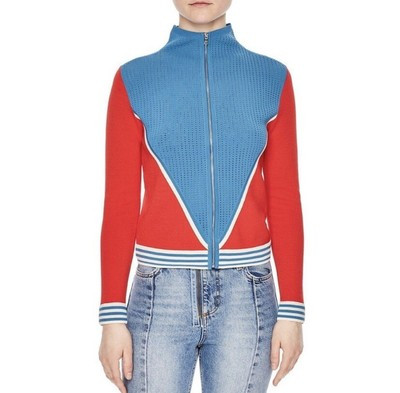 Sandro Paris NWOT Aiden Color Block Zip Cardigan Sweater in Denim Blue Sz 1 $395  | eBay | eBay US