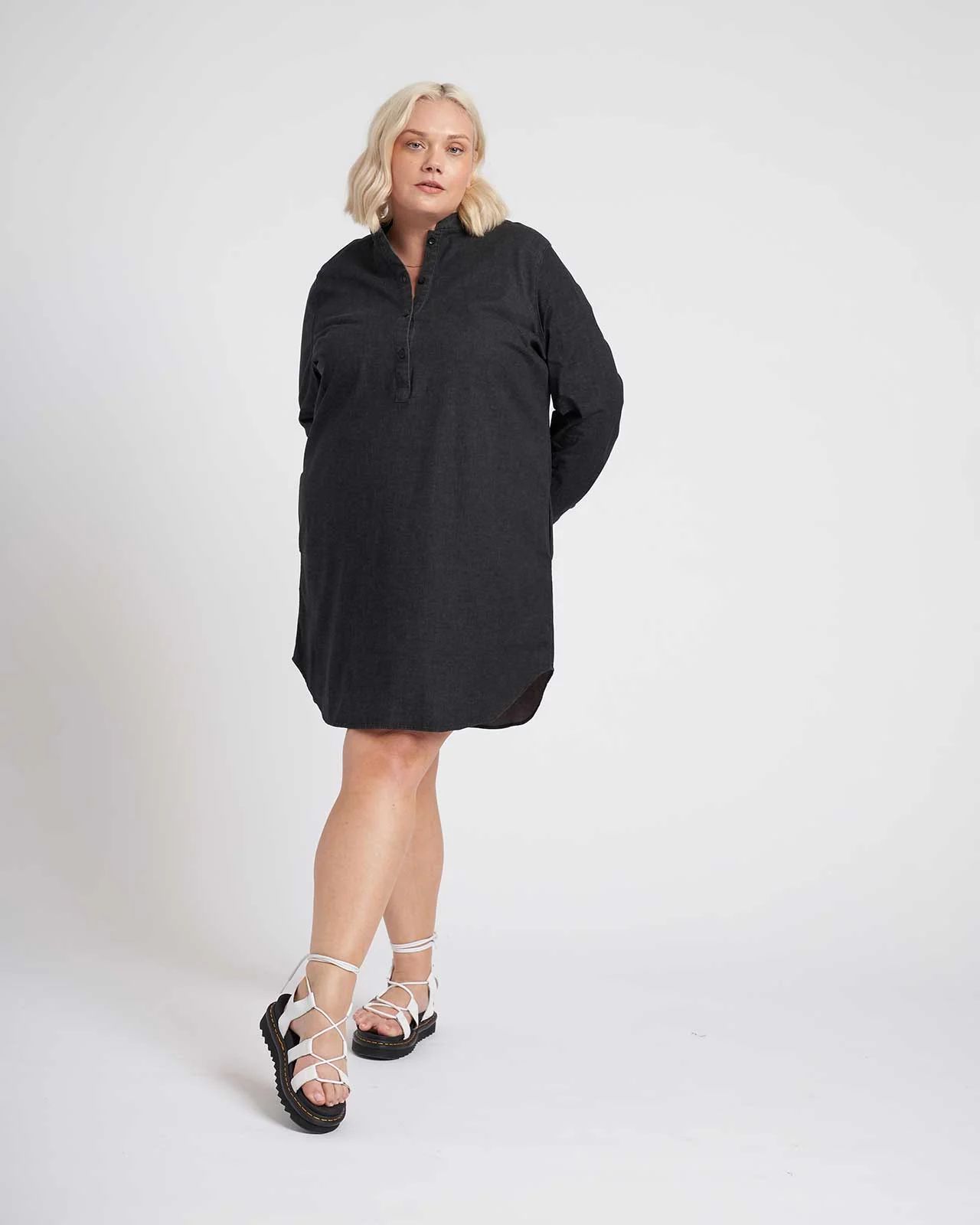 Hannah Denim Shirt Dress - Black | Universal Standard