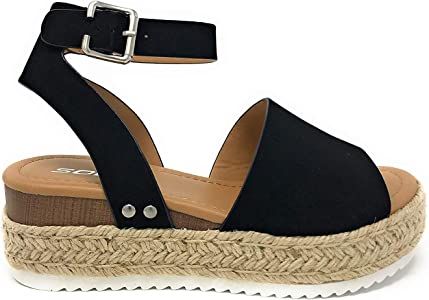 Women's Open Toe Ankle Strap Espadrille Sandal | Amazon (US)