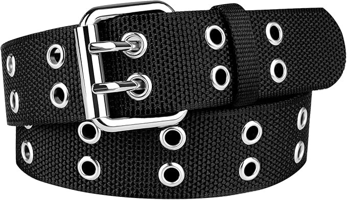 Double Grommet Belt Plus Size 39 to 71'' Nylon Prong Belts for Women Men | Amazon (US)