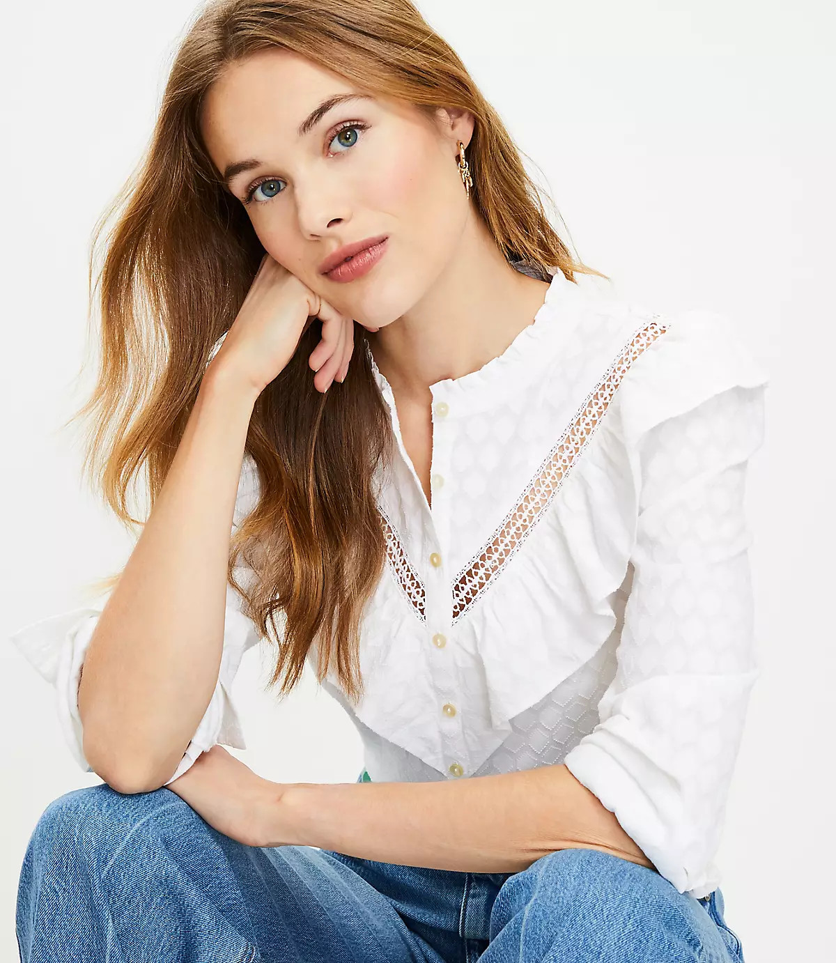 Clip Ruffle Blouse | LOFT