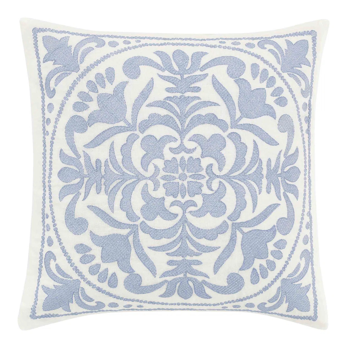 Laura Ashley Mila Blue Cotton Throw Pillow | Wayfair North America