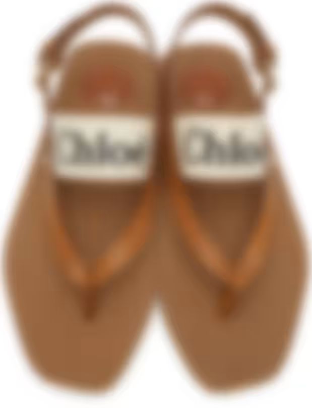 White & Tan Woody Flat Sandals | SSENSE