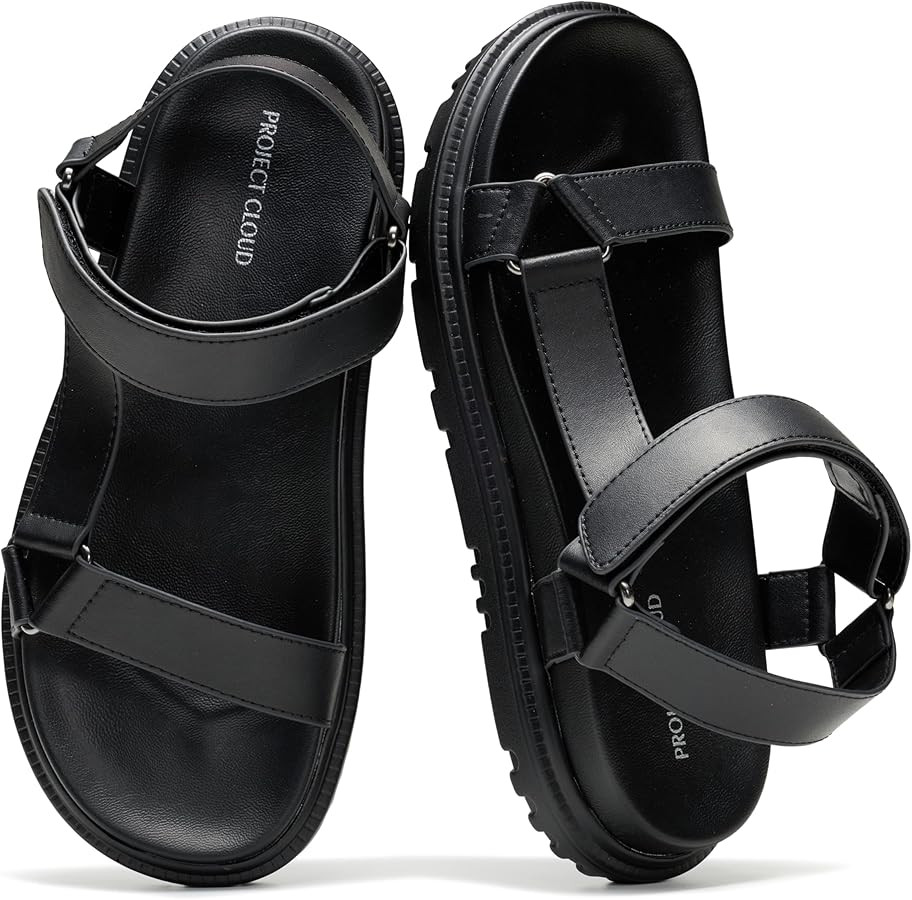 Project Cloud Sandals for Women - Eco Crafted Upper Womens Sandals with Adjustable Straps - Plush... | Amazon (US)