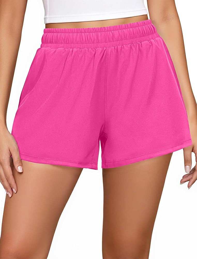 FireSwan Athletic Shorts for Women 2 in 1 High Waisted Quick Dry Running Workout Gym Active with ... | Amazon (US)