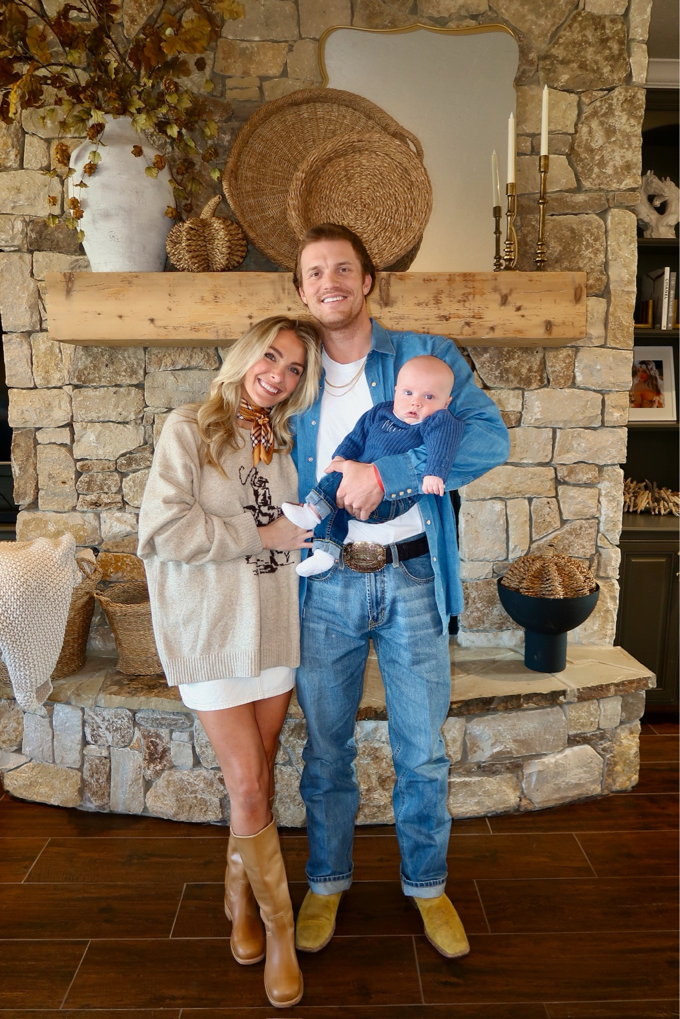 Sweater - Abercrombie (sold out! Liked similar 
Skirt - Abercrombie size 26 
Boots - Steve Madden 
Parker is wearing cinch jeans & Lucchese! 
Majors jeans are Levi’s 🤎

#LTKFamily #LTKFindsUnder100 #LTKStyleTip