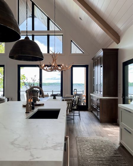 When all the lights align! A shiny moment for the kitchen lighting at the lake. Our antler chandelier is from RH but I linked a similar option. 

#LTKsalealert #LTKhome #LTKstyletip