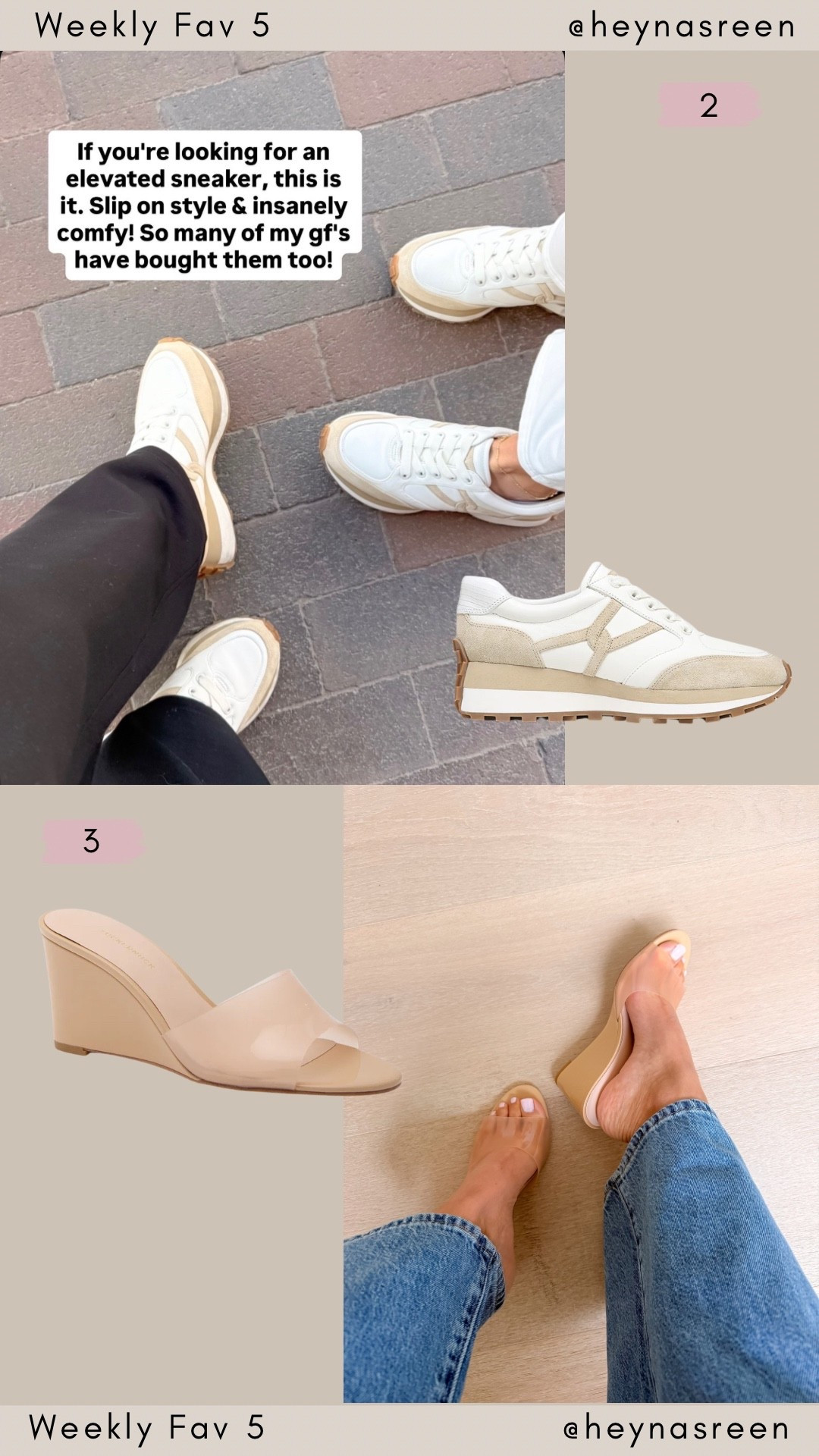 Fav 5:
#2: Veronica Beard slip on sneakers 
#3: Tuckernuck wedges 