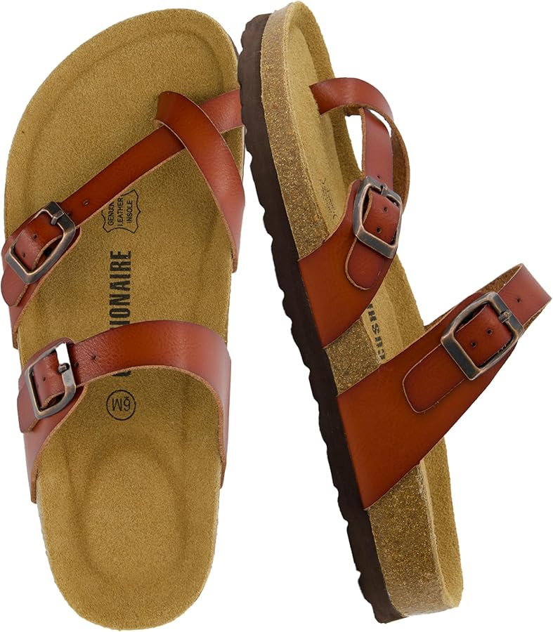 CUSHIONAIRE Luna Sandalias para mujer con plantilla de corcho para más comodidad | Amazon (US)
