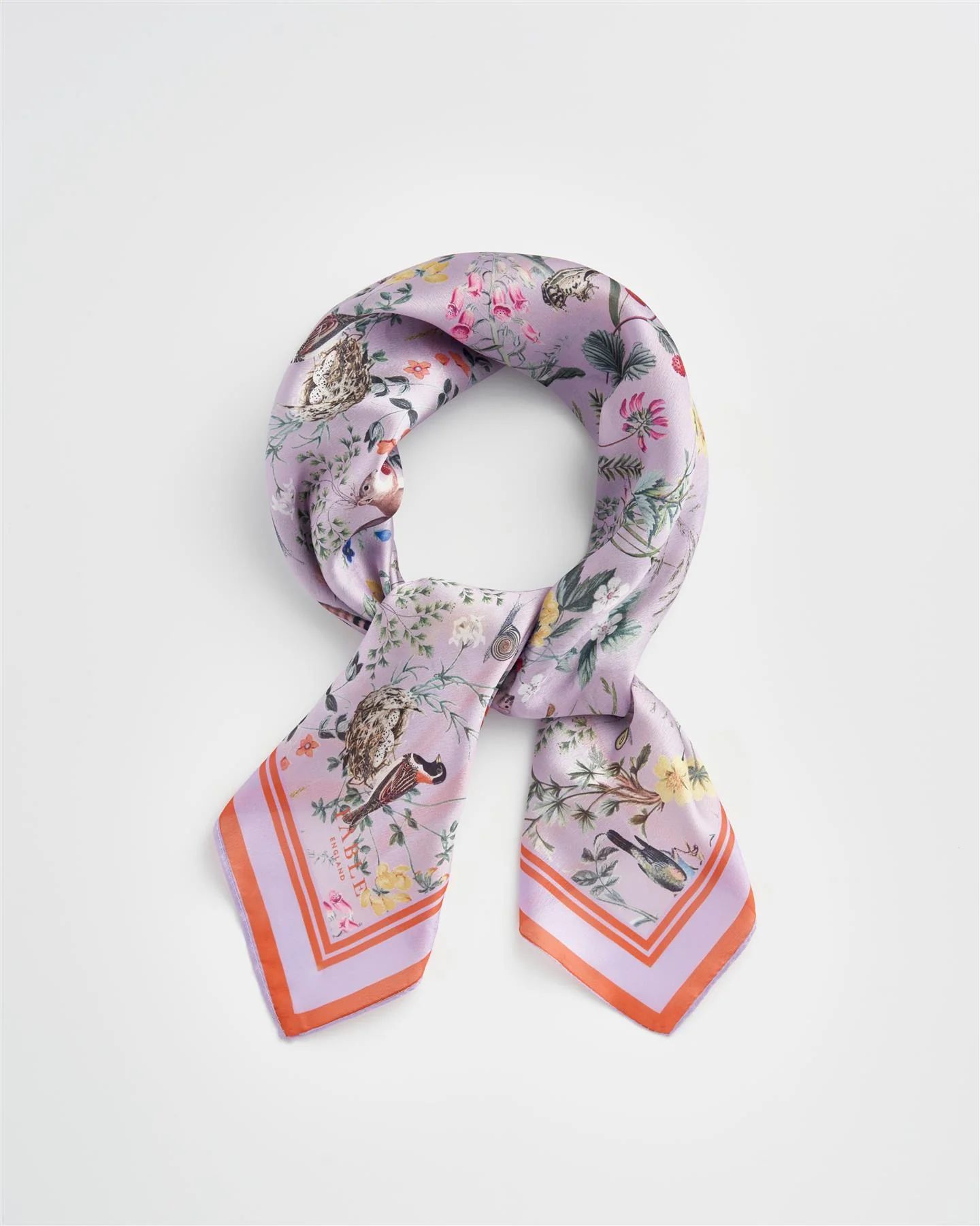 Meadow Creatures Lilac Square Scarf | Fable England