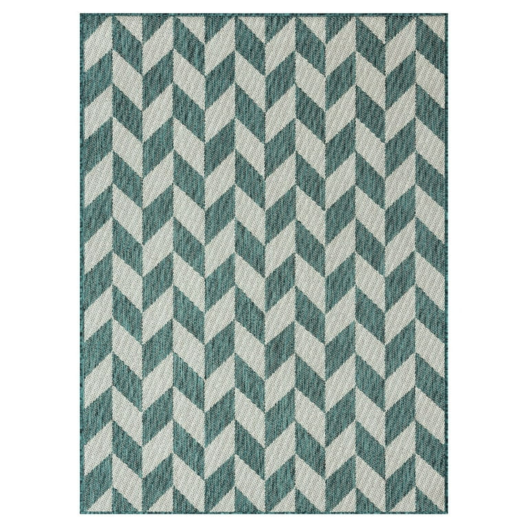 Nicole Miller New York Patio Country Calla Contemporary Herringbone Indoor/Outdoor Area Rug, Gree... | Walmart (US)