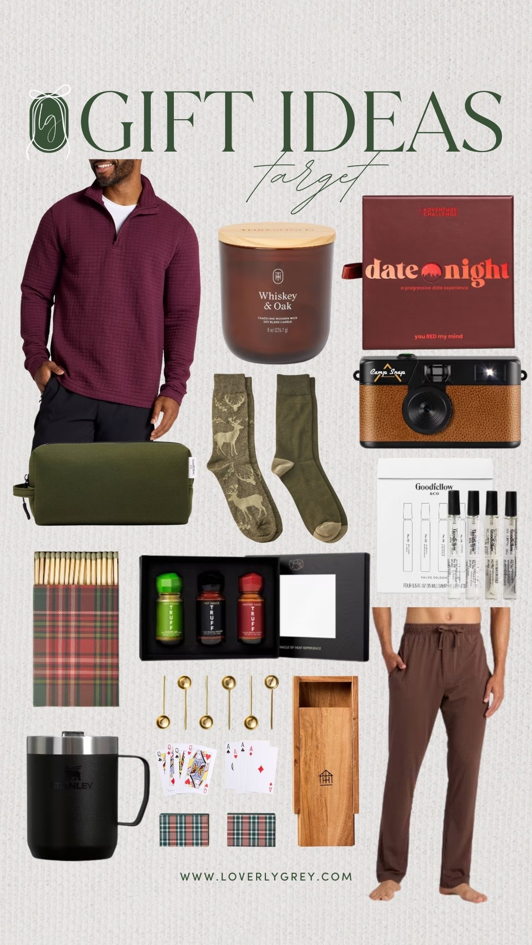 Gift ideas from Target for him! A matchbox, cologne tester set, and new socks would make great stocking stuffers! As for other gifts, I’m loving the camera, spoons game, and travel mug! 

#LTKHoliday #LTKSeasonal #LTKGiftGuide