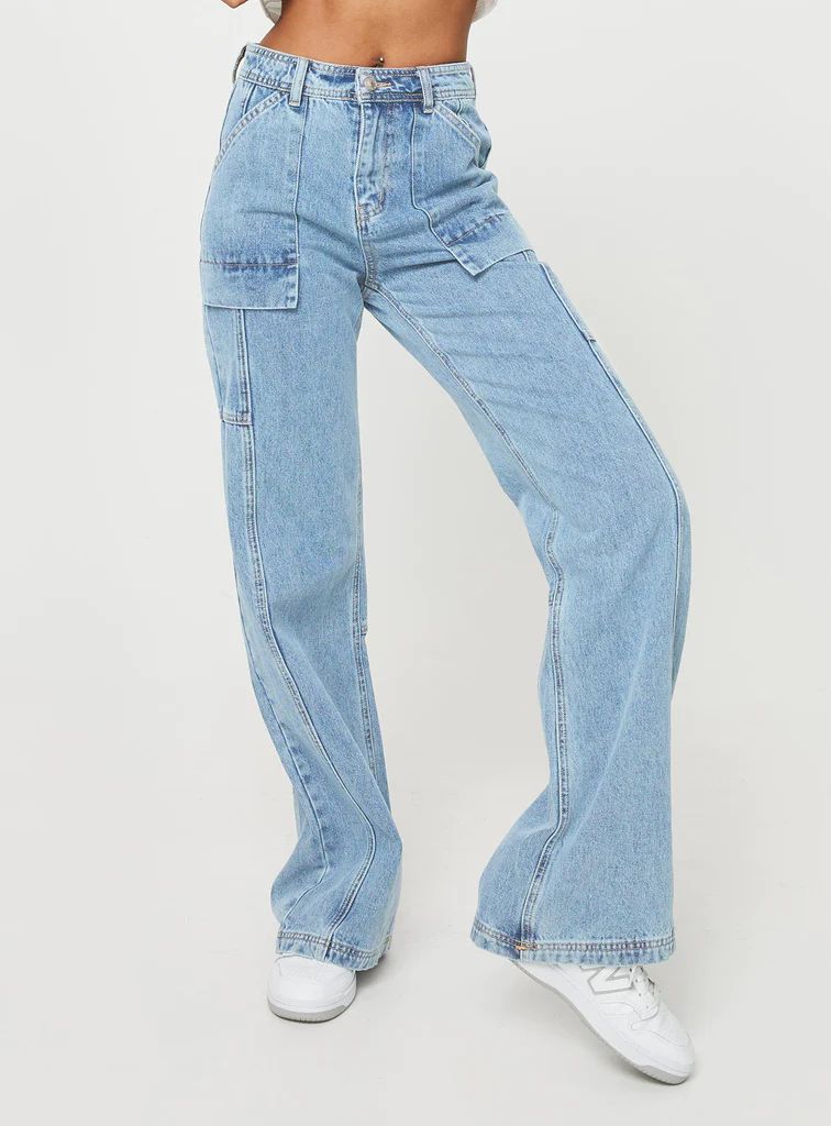 Chad Cargo Jeans Mid Wash Denim | Princess Polly US