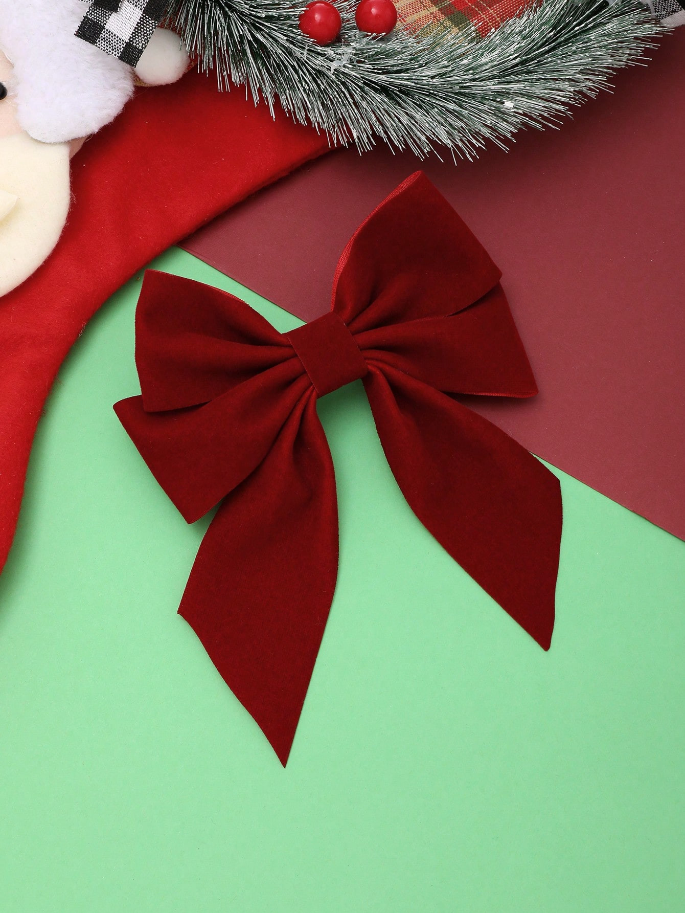 1 st modieuze hoogwaardige rode strik hoofddeksels haarclip, geschikt voor dagelijks en kerstkled... | SHEIN