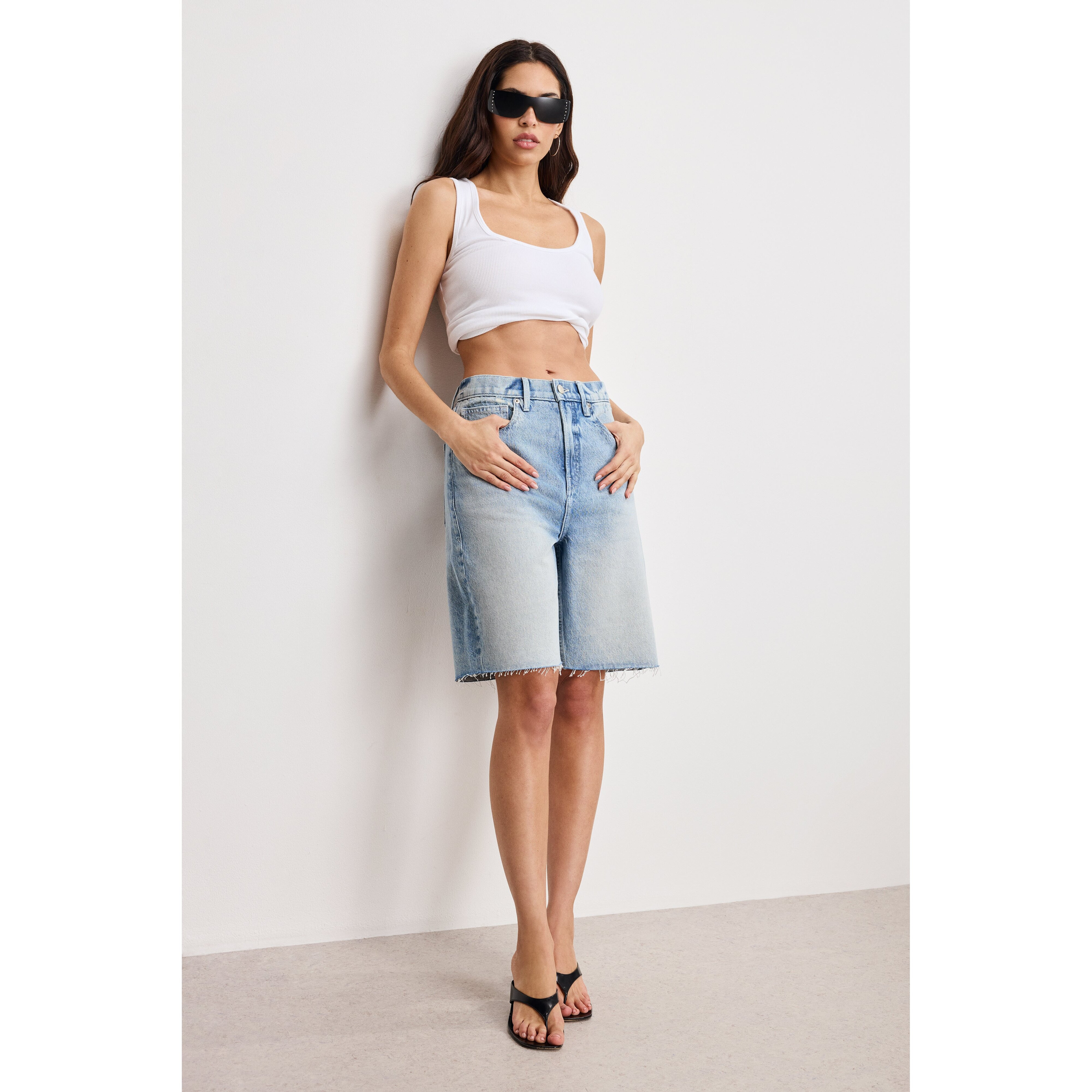 Women's Good Standard Bermuda Shorts | Indigo, 8 Size 0 | Good American by Khlo� Kardashian | Good American