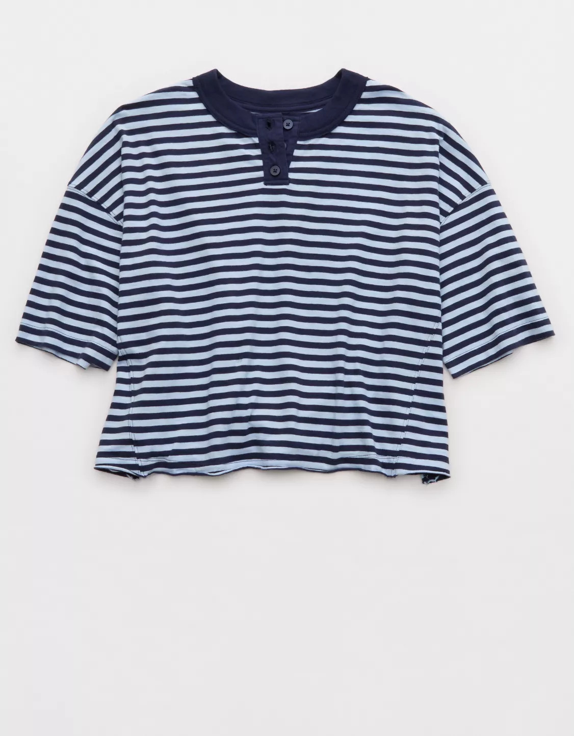 Aerie Remix Henley Cropped T-Shirt | Aerie