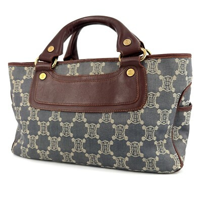 CELINE Boogie Bag Macadam Denim Leather Triomphe Brown Handbag Vintage  | eBay Australia | eBay AU