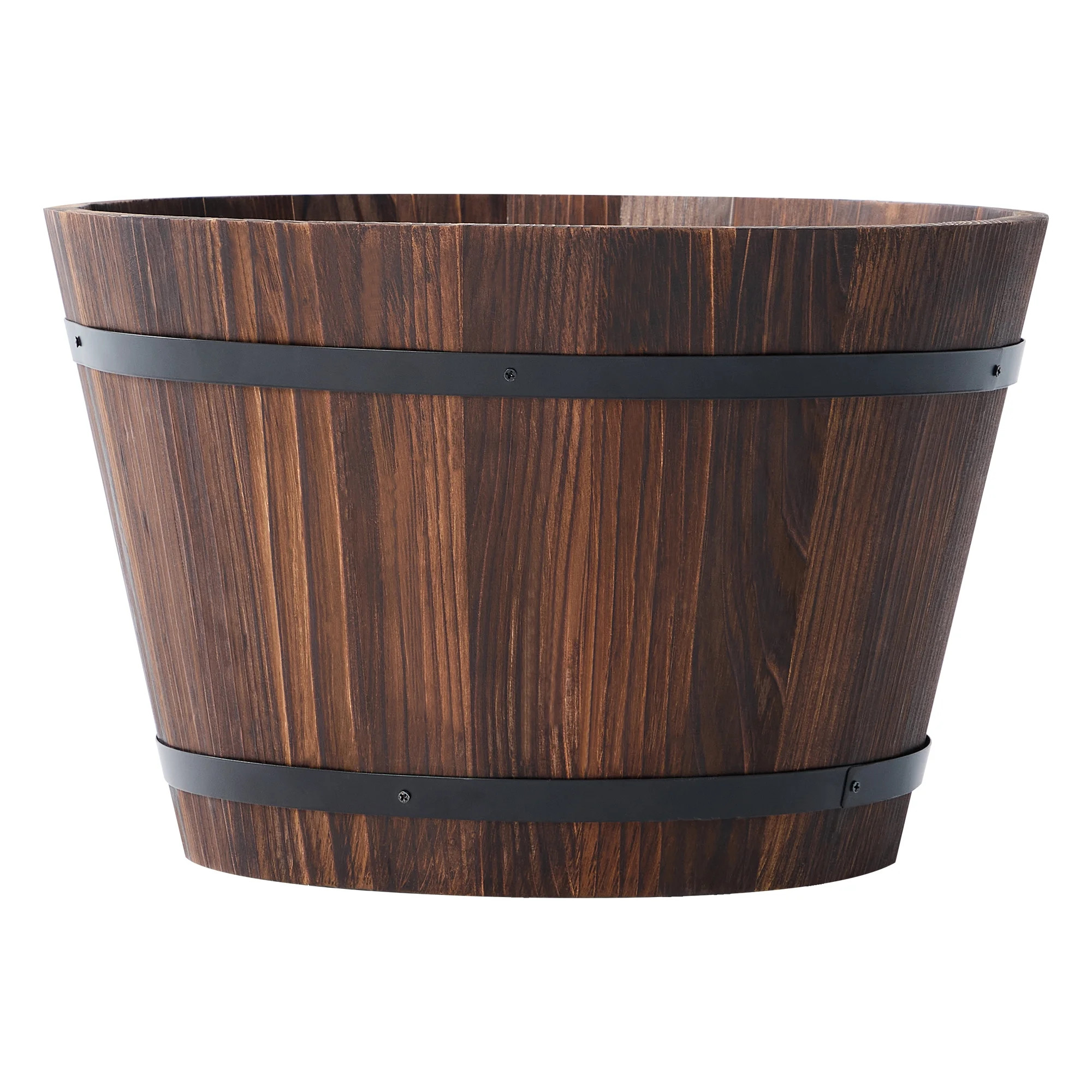 Better Homes & Gardens 17 in Wood Whiskey Barrel Planter | Walmart (US)