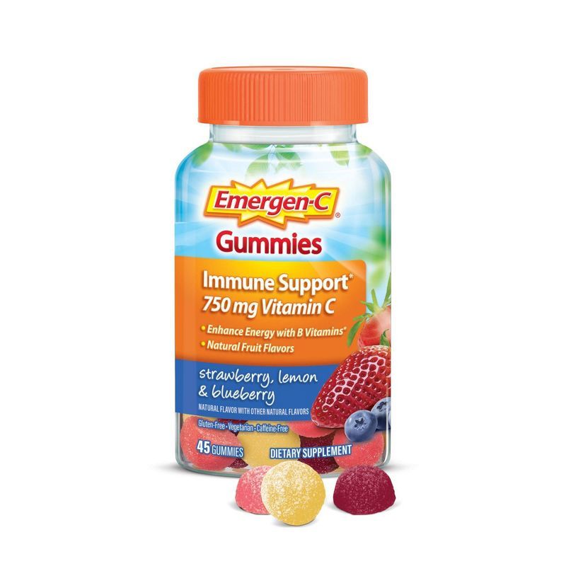 Emergen-C Vitamin C Gummies - Strawberry, Lemon & Blueberry - 45ct | Target