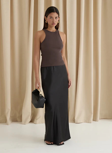 Chocolate Brown 4th Branded Racer Vest Top- Everyday | 4th & Reckless