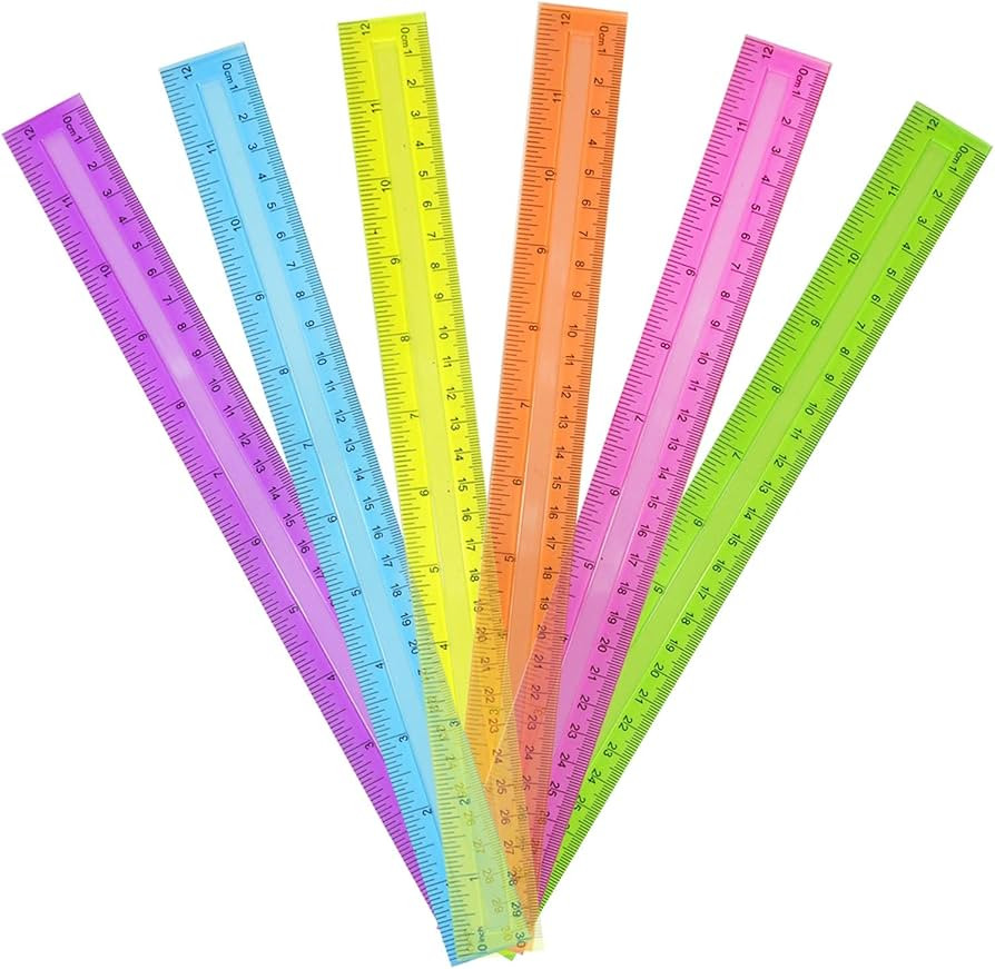 Amazon.com: DAGONGREN 30 Pack Clear Plastic Rulers 12 Inch,Transparent Assorted Color Metric Bulk... | Amazon (US)