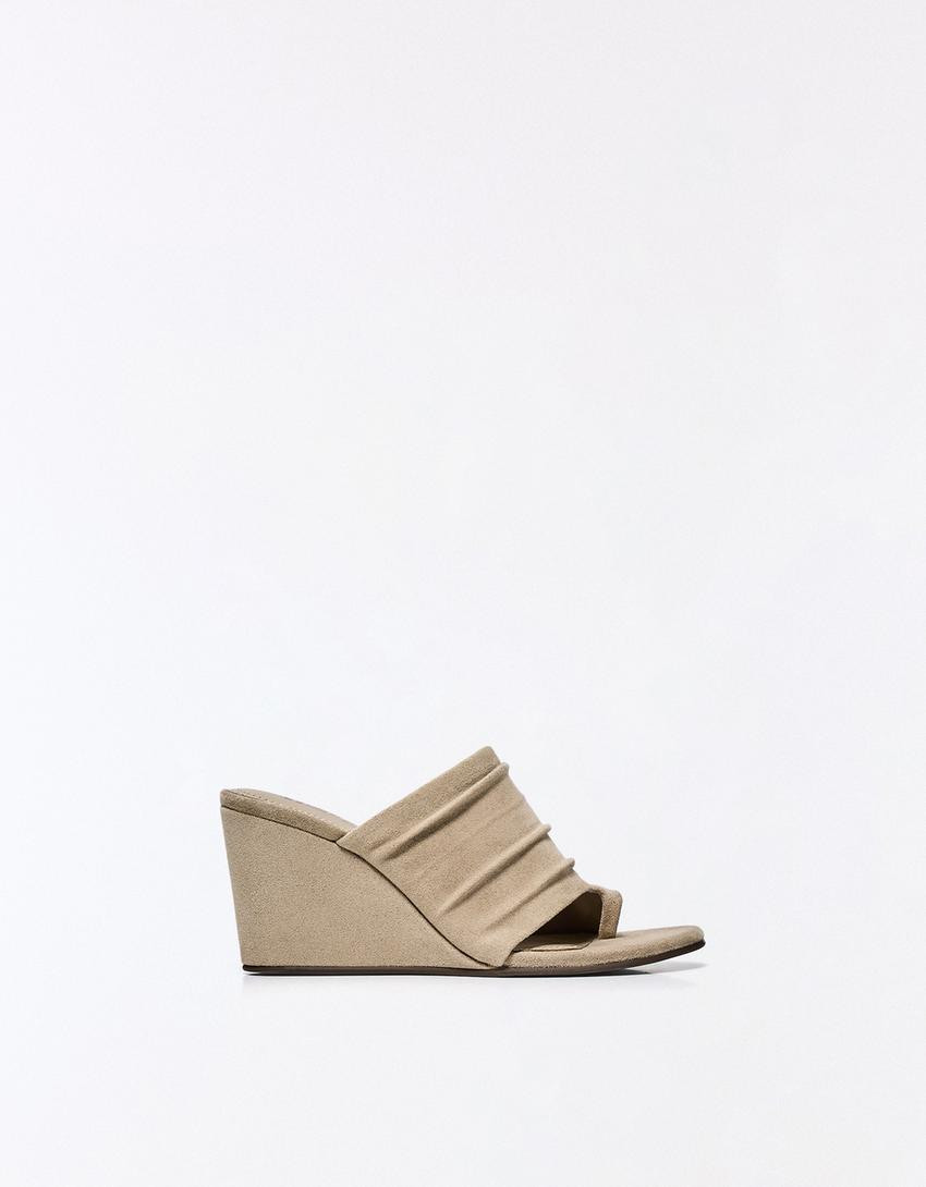 Wedge heel mule - Women | Bershka UK