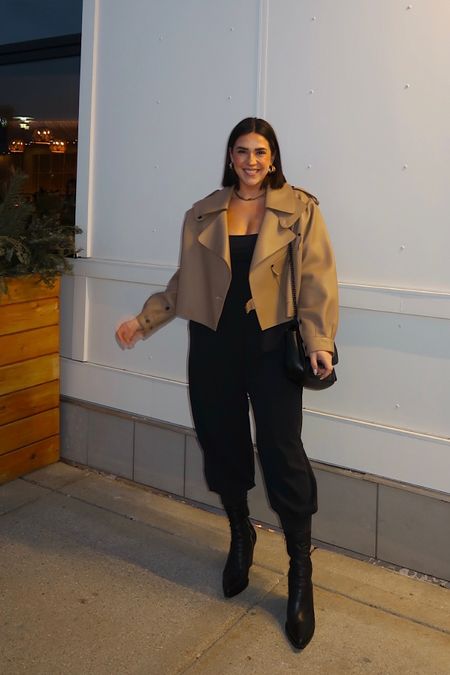 Classic date night outfit! Mom night out. Free people jumpsuit. Leather jacket. 

Jacket: L 
Jumpsuit: XS (size down 2)

Boots so comfy! 

#LTKbeauty #LTKmidsize #LTKstyletip