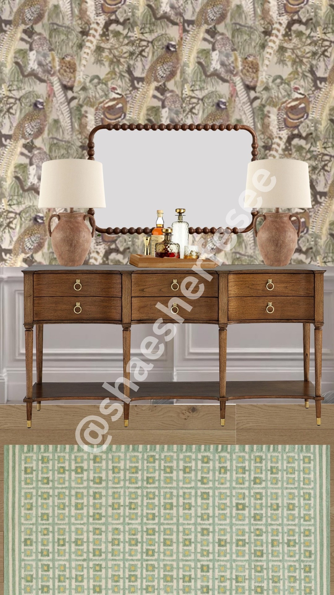 A timeless take on tradition—warm wood tones, vintage-inspired wallpaper, and textured touches come together to elevate this dining room moment. Classic, collected, and ready to host.

#LTKStyleTip #LTKHome