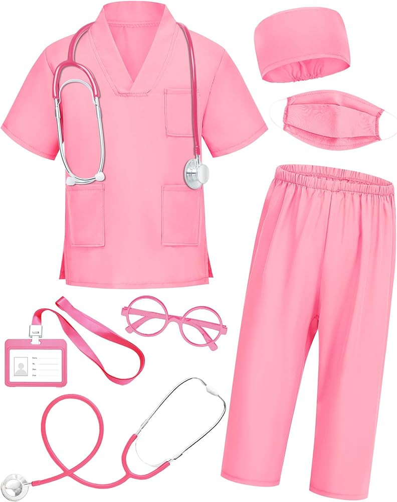 ICECUTE Doctor Costume for Kids Scrubs with Accessories,7Pcs Toddler Halloween Costume for Boy Gi... | Amazon (US)