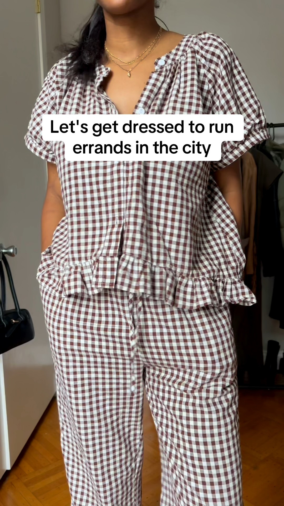 Cozy chic outfit to run errands in the city 🏙️  my coat is linked correctly - I have the black k houndstooth in size Medium TALL - size down in belt!

#LTKFindsUnder100 #LTKFindsUnder50