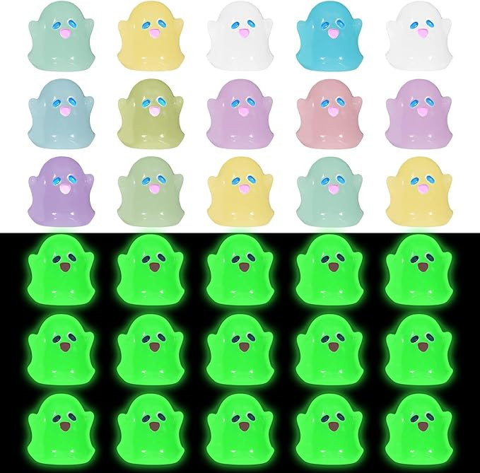 Liliful Luminous Mini Resin Ghost Cute Miniature Ghost Figurines Glow in The Dark Resin Figures S... | Amazon (US)