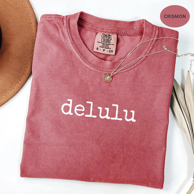 Comfort Colors Delulu Tee,trendy Delusional Girl Shirt,sarcastic Graphic Aesthetic,viral Gen Z Hu... | Etsy (US)