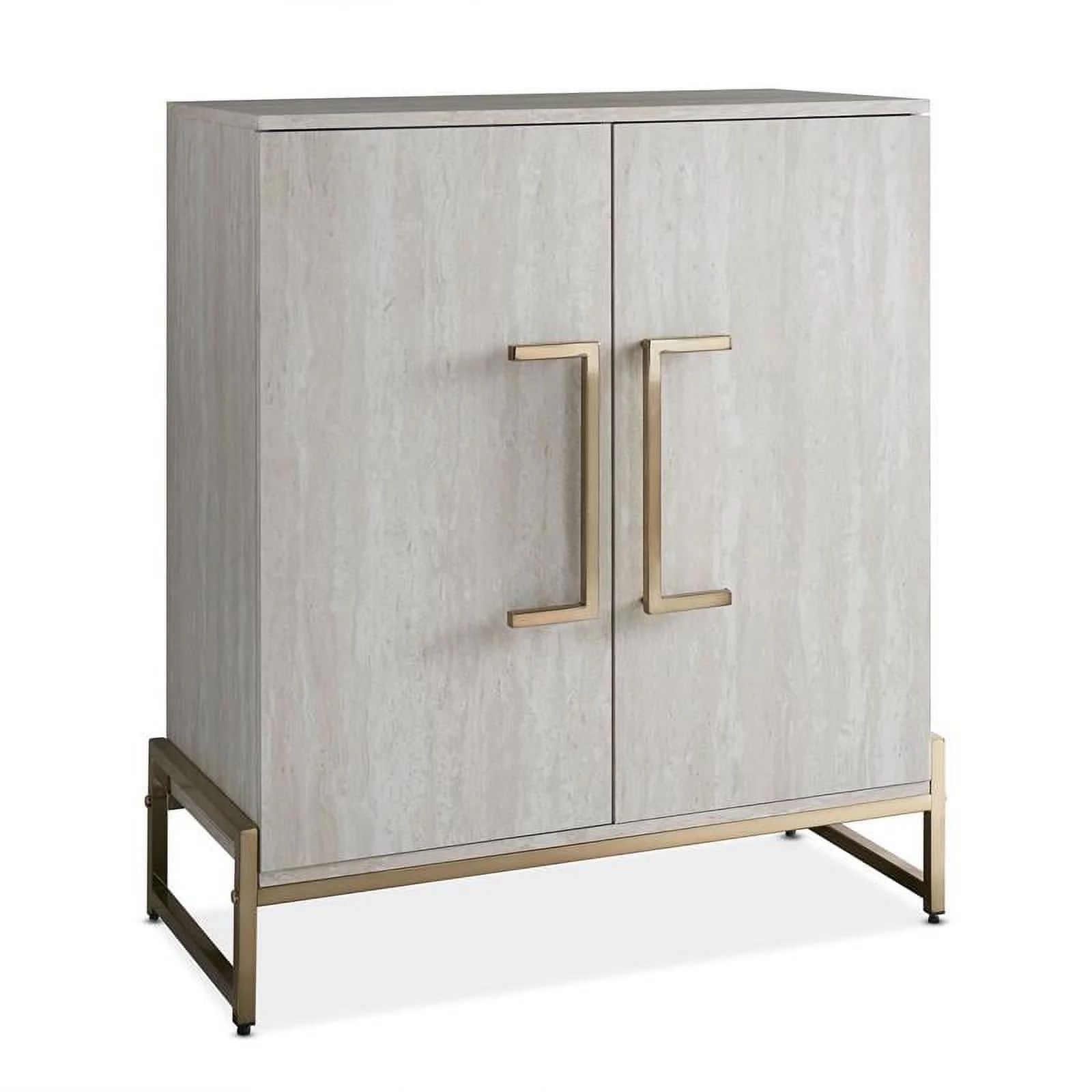 Steve Silver Larkin Faux Marble and Gold Metal Base Wine Cabinet | Walmart (US)