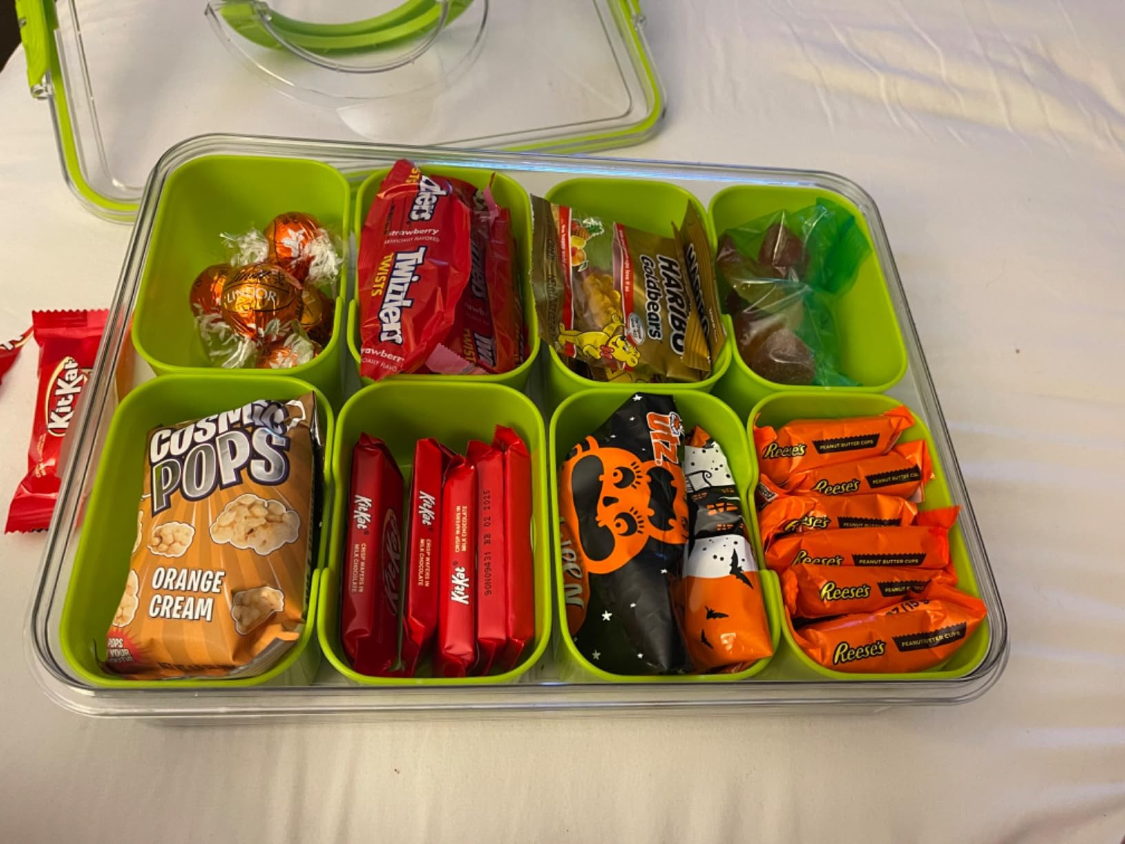 Divided Snack Serving Tray with Lid and Handle Travel Snackle Charcuterie Container Portable Stor... | Amazon (US)