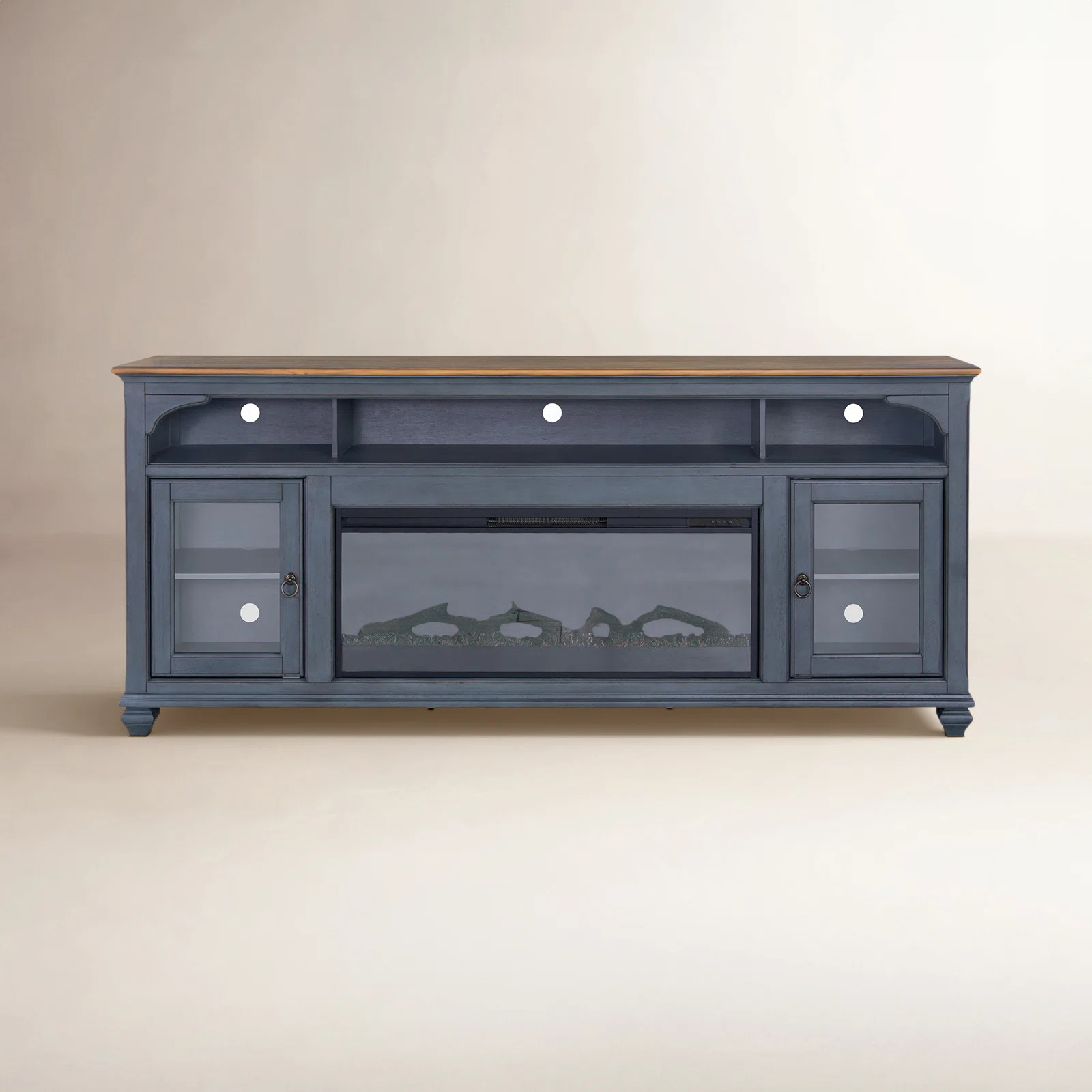 Wauneta Electric Fireplace TV Stand for TVs, Corduroy Blue Finish | Wayfair North America