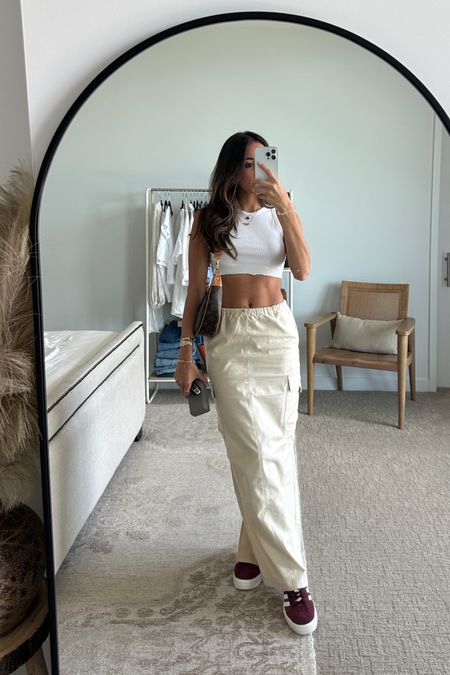 Maxi cargo skirt from revolve under $100 - TTS and an absolute must for all year round outfits 

Paired it with adidas Gazelle sneakers 

#LTKunder100 #LTKstyletip #LTKFind