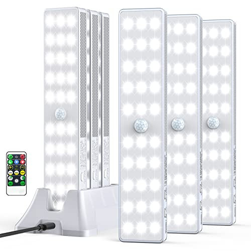 LED Closet Light with Charging Station, 6 Pcs 30LEDs 8'' Dimmer Rechargeable Motion Sensor Under Cabinet Lighting, Stick-Anywhere Night Light for Wardrobe,Kitchen | Amazon (US)