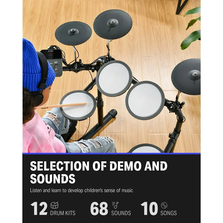 Donner Electric Drum Set For Kids Beginner Christmas Birthday Gift, 68+ Sounds, Quiet Mesh Pad, W... | Walmart (US)