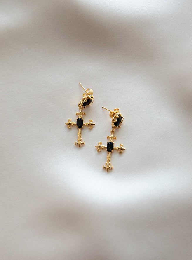 Castial Earrings Gold / Black | Princess Polly US