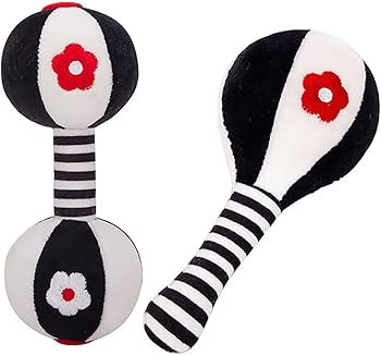 Rattles for Babies 0-6 Months, 2 Pcs Baby Soft Rattles 0-6 Months Early Developmental Hand Grip T... | Amazon (US)