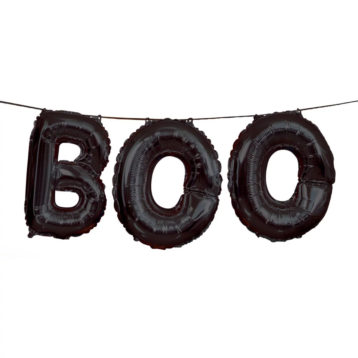 "BOO" Halloween Letter Balloon Banner Kit, Black | Walmart (US)