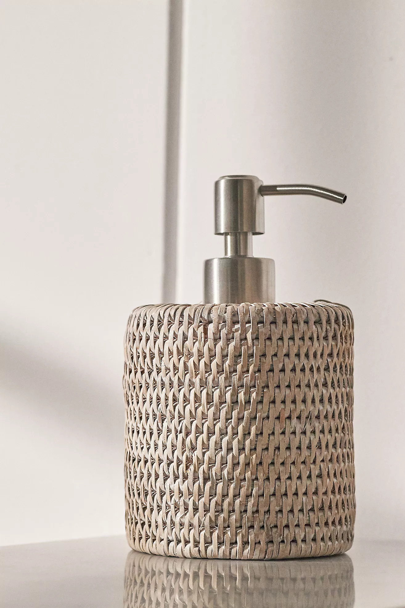 Handwoven Rattan Soap Dispenser | Anthropologie (US)