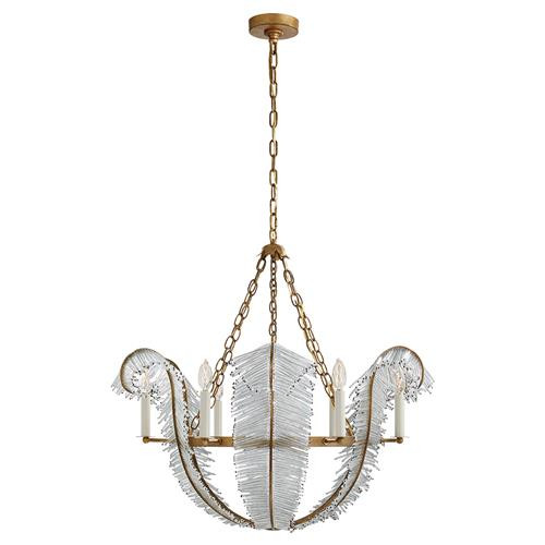 Visual Comfort Calais Hollywood Regency Gilded Iron Candle Style Chandelier | Kathy Kuo Home