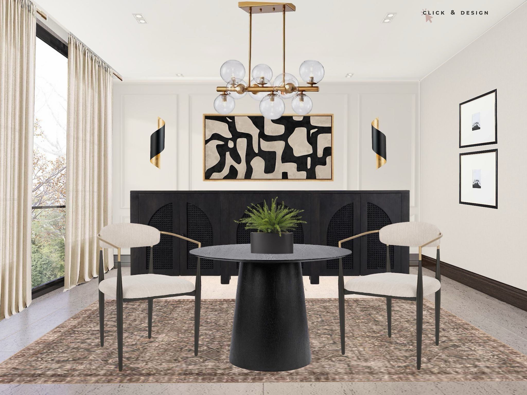 Modern black and cream dining room. 

#diningroom #modern #diningroominspo #wayfair #target #diningchair

#LTKHome