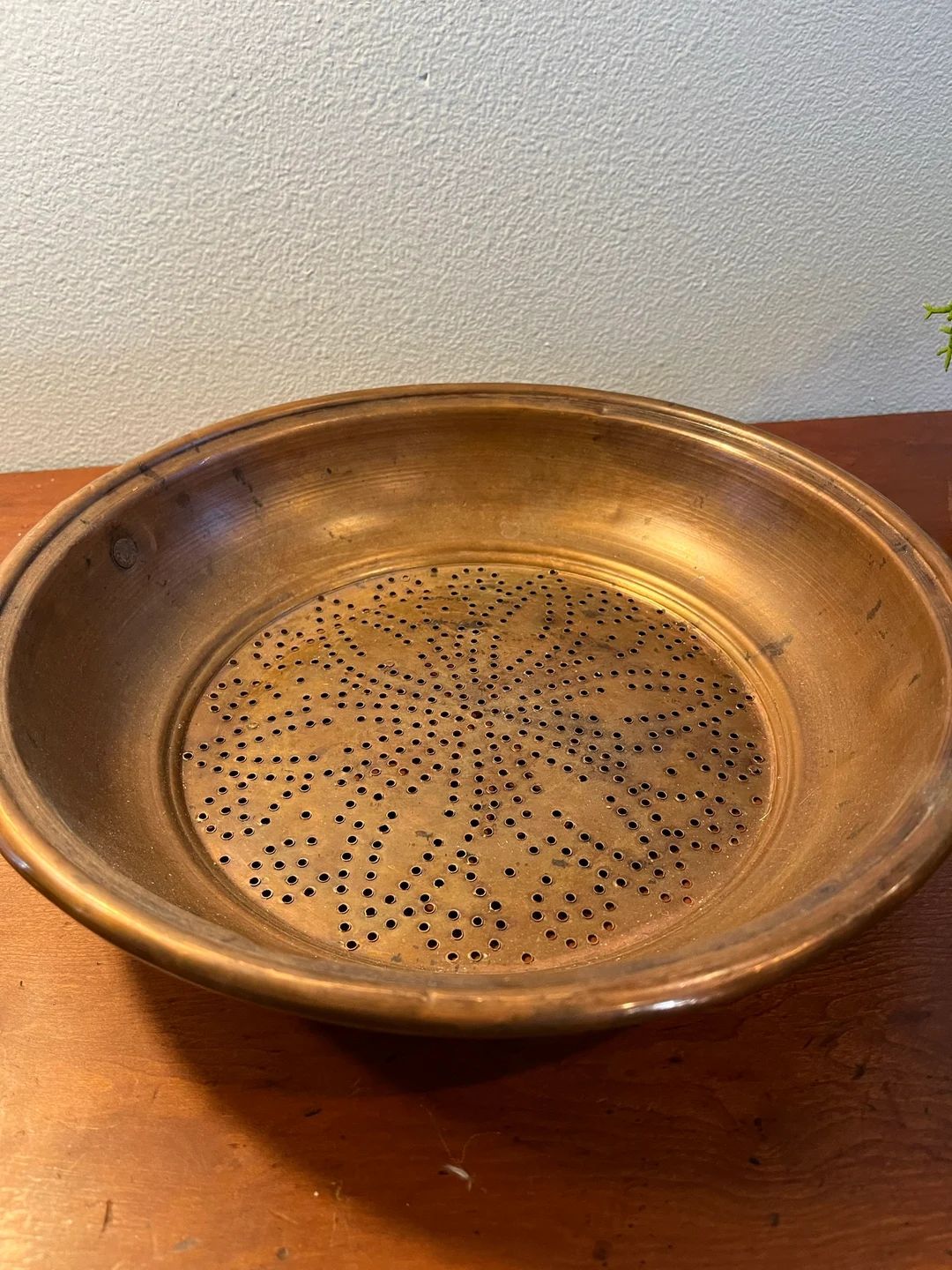 Antique Solid Copper Colander with Floral Punch Design French | Etsy (US)