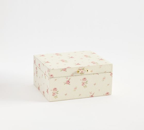 LoveShackFancy Leather Floral Jewelry Travel Box | Pottery Barn (US)