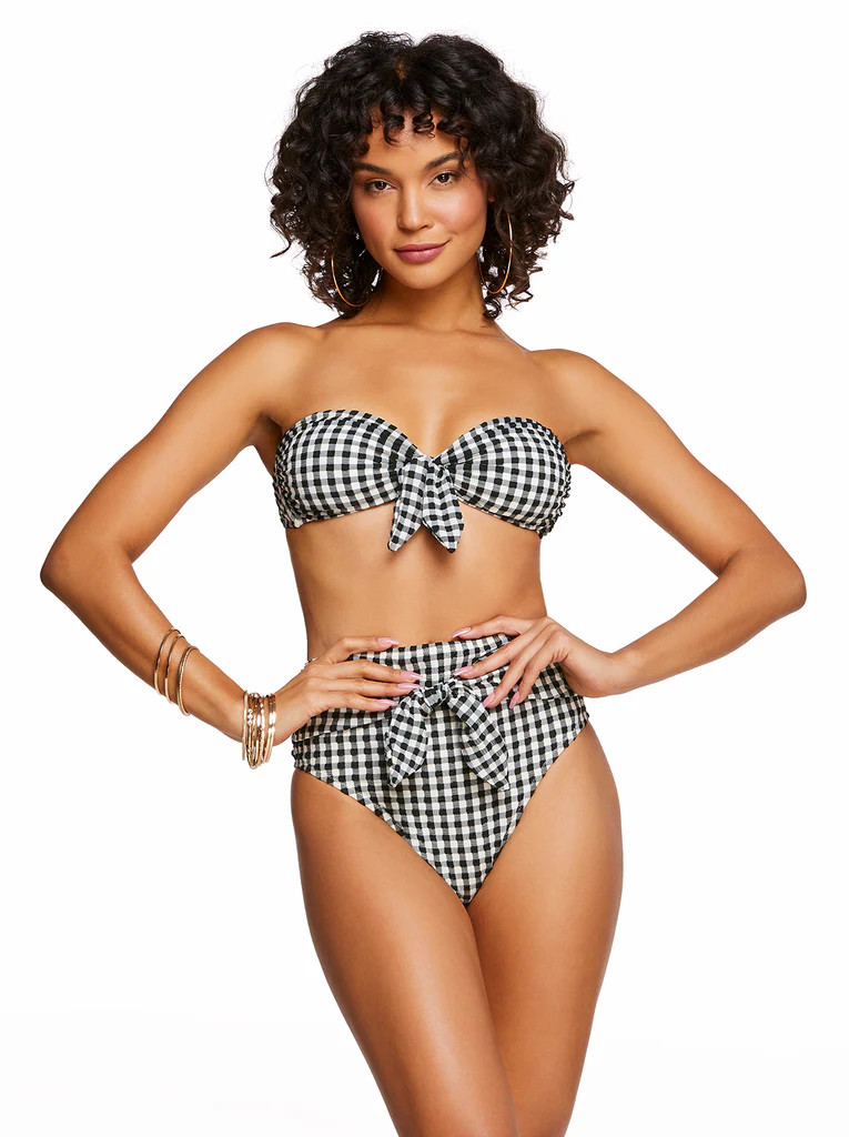 Countryside Tie Front Bandeau in Black | Jessica Simpson E Commerce