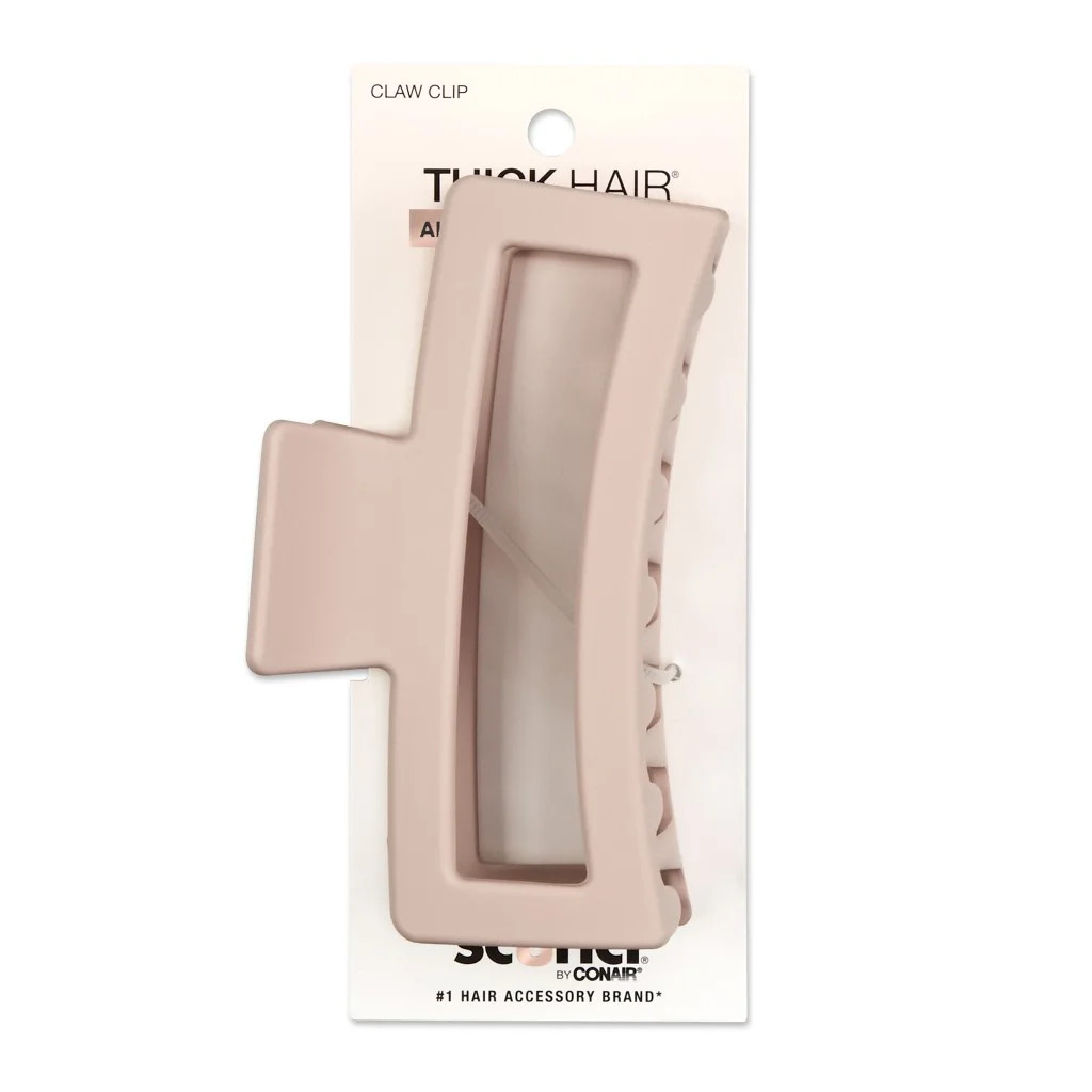 Scunci Soft Touch Open Cut Rectangle Claw Clip, Blush Beige, 1 Count | Walmart (US)